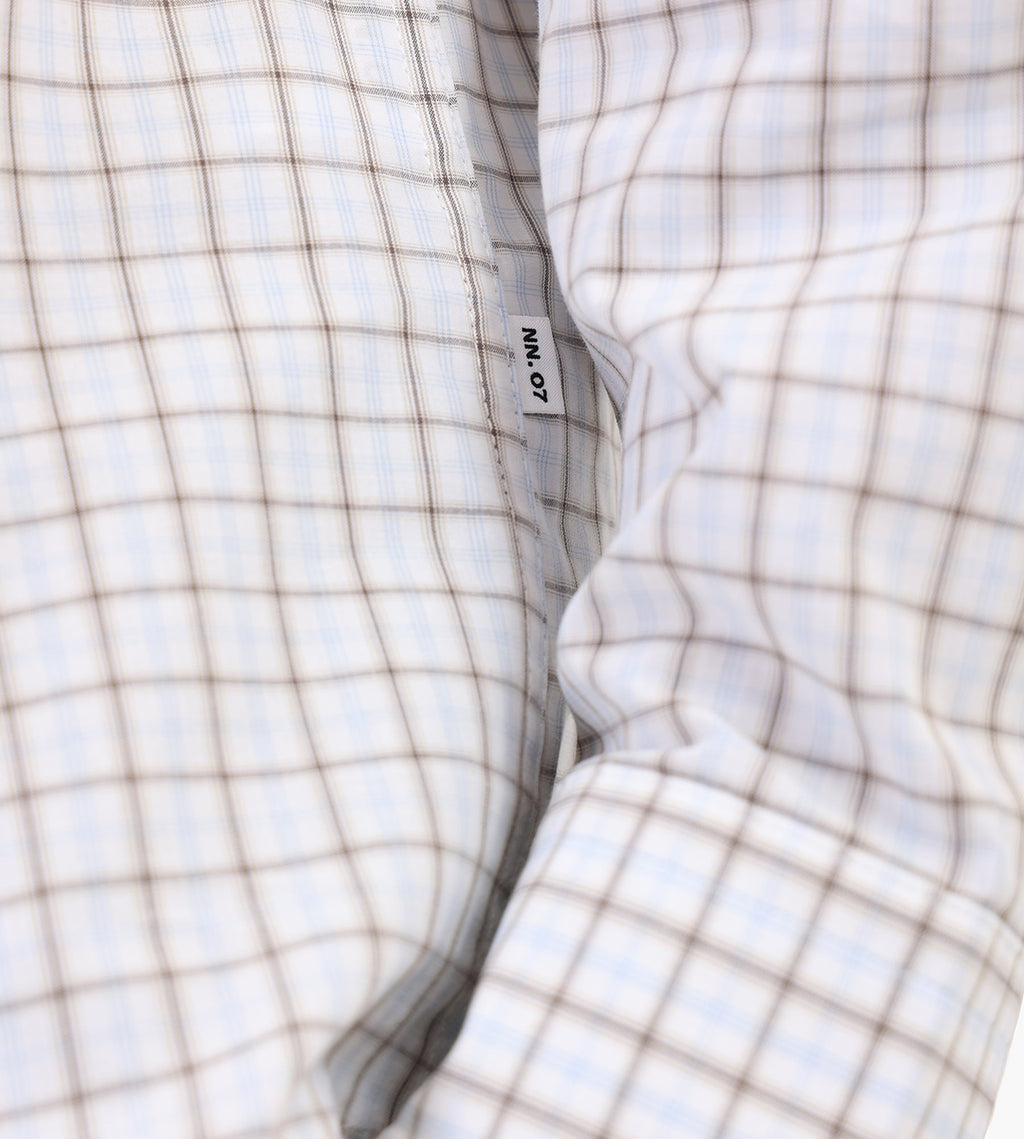 NN.07 Quinsy Long Sleeve Shirt 50070 Blue Check