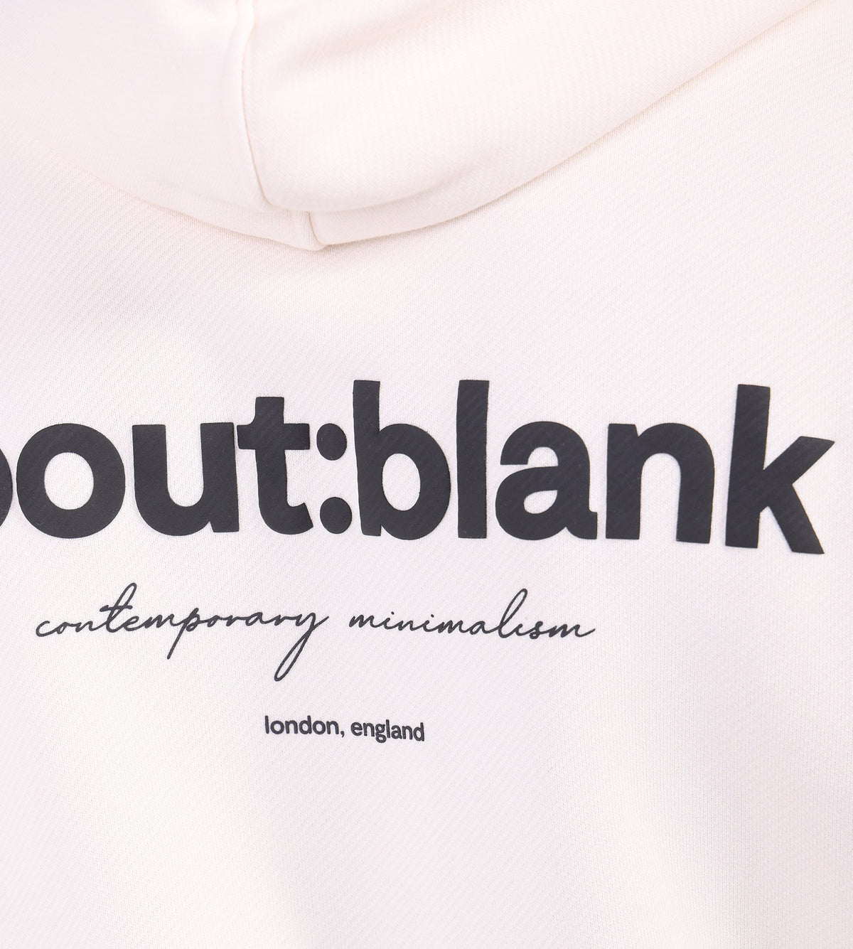 about:blank Box Hoodie Cotton Ecru Black