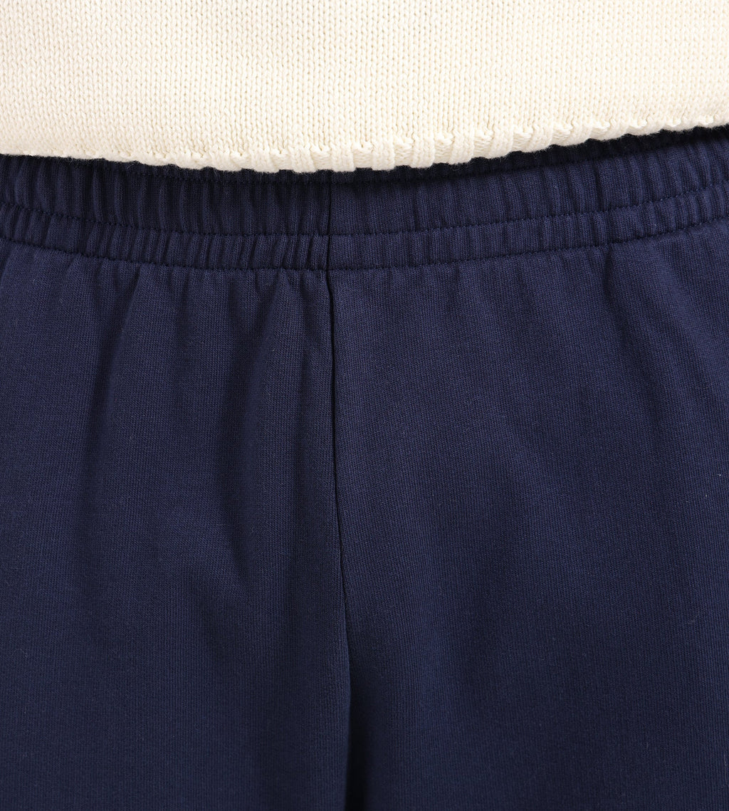 Sporty & Rich Nautical Embroidered Wide Sweatpant Dark Navy
