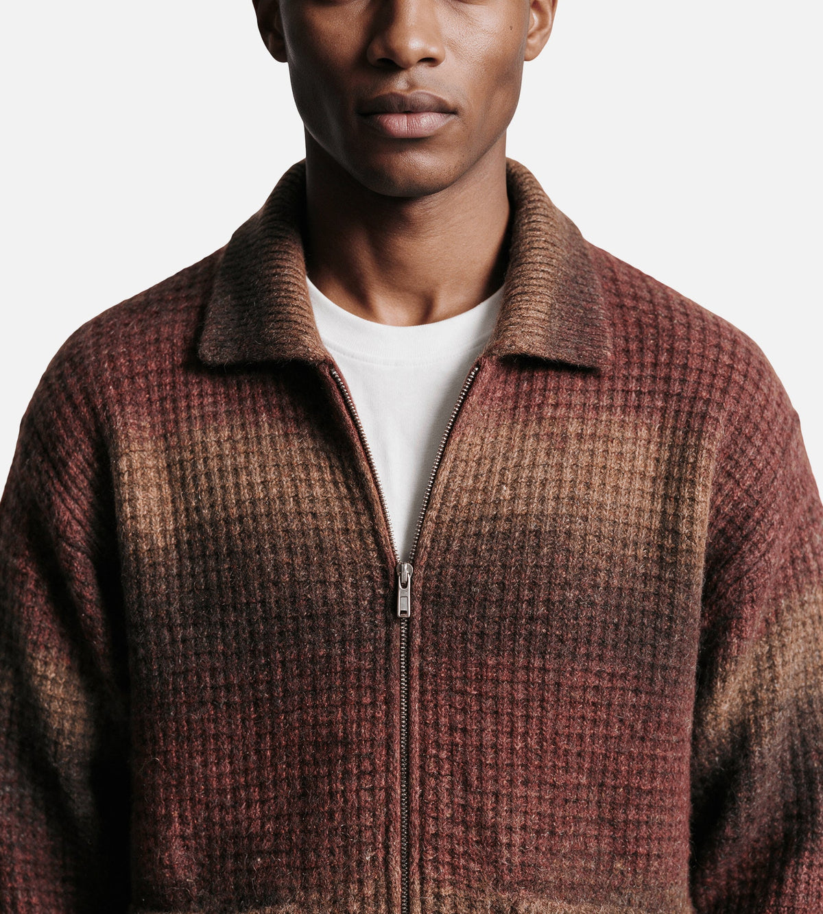 Obey Anton Gradient Cardigan Brown Multi