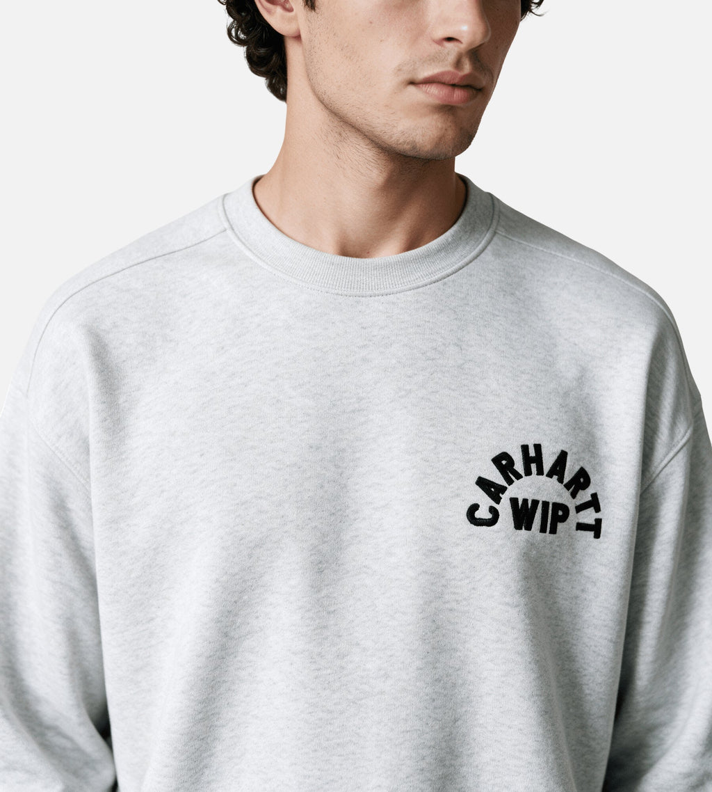 Carhartt WIP Arch Script Sweater Ash Heather Dark Navy