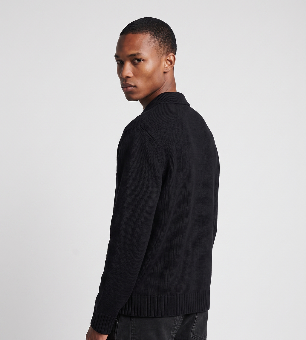 Arte Antwerp Stencil Zip Cardigan Black