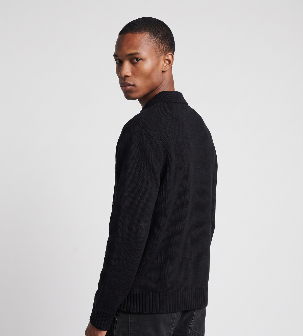 Arte Antwerp Stencil Zip Cardigan Black