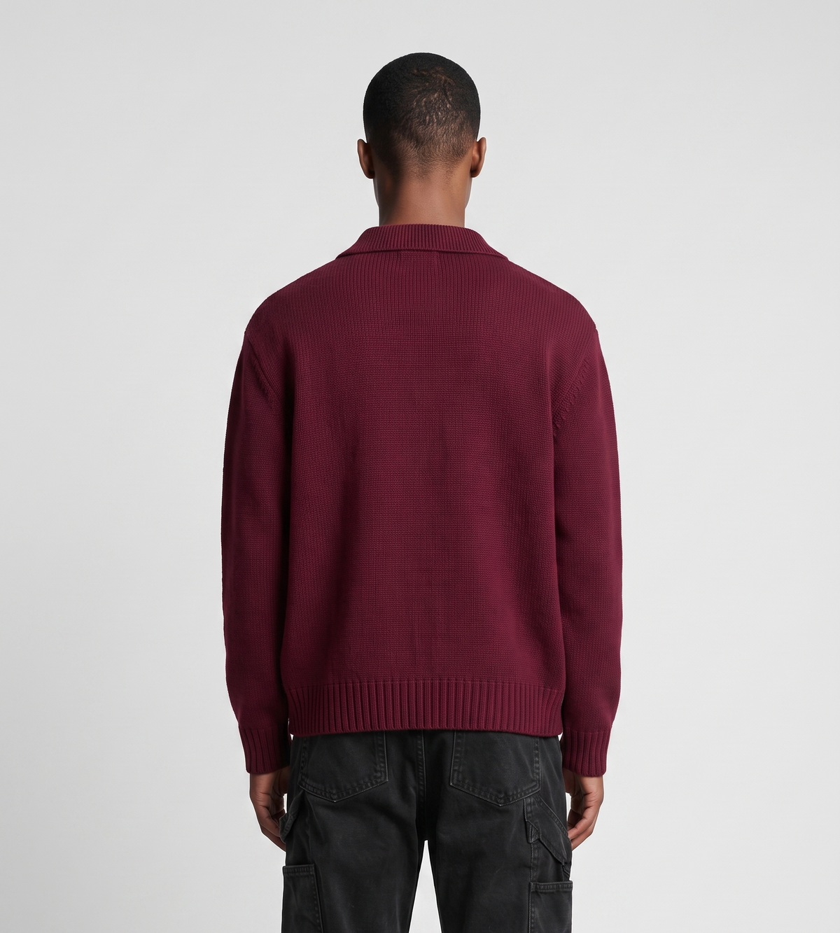 Arte Antwerp Stencil Zip Cardigan Bordeaux