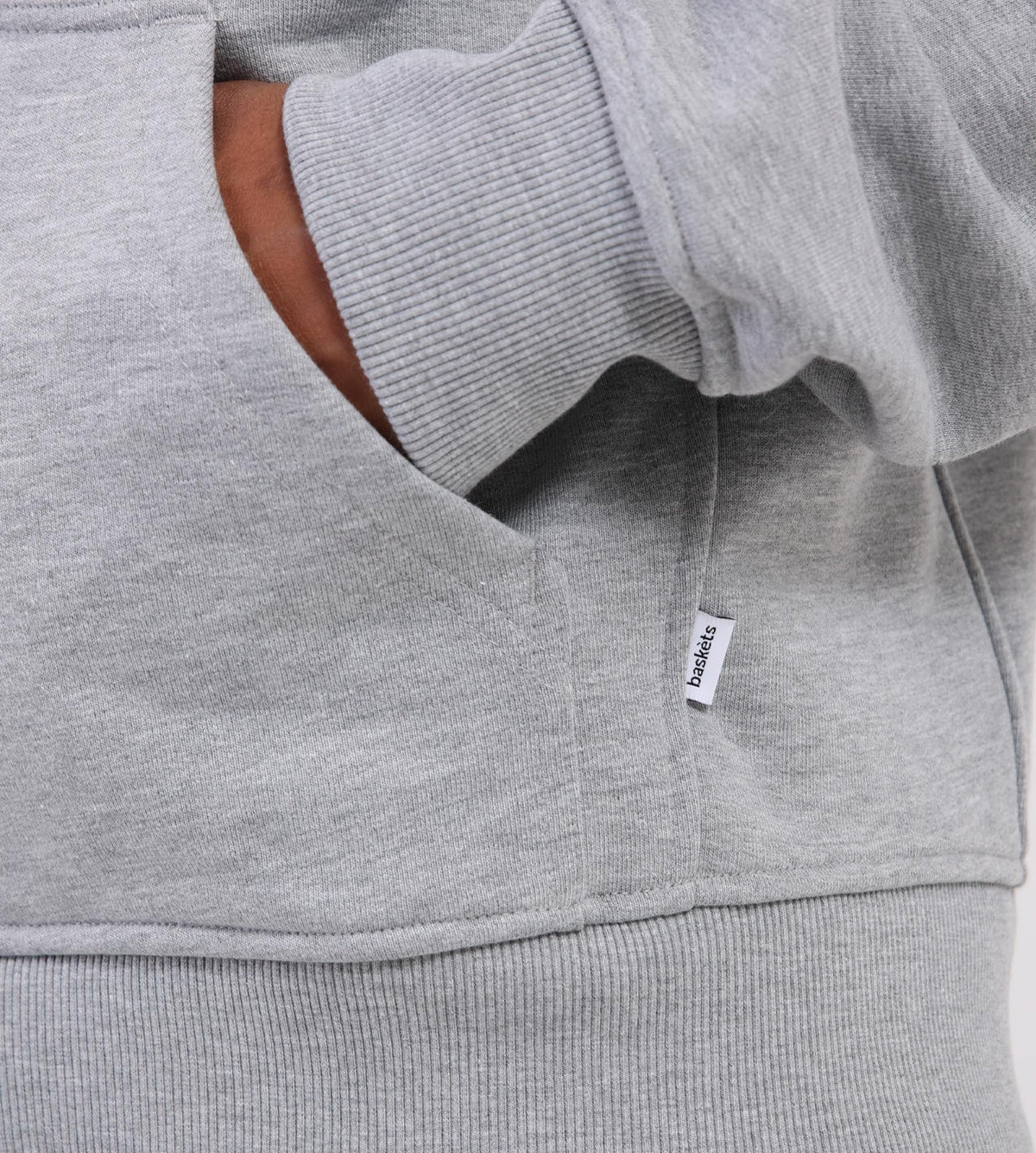 Baskèts Botanical Zip Hoodie Ash Grey