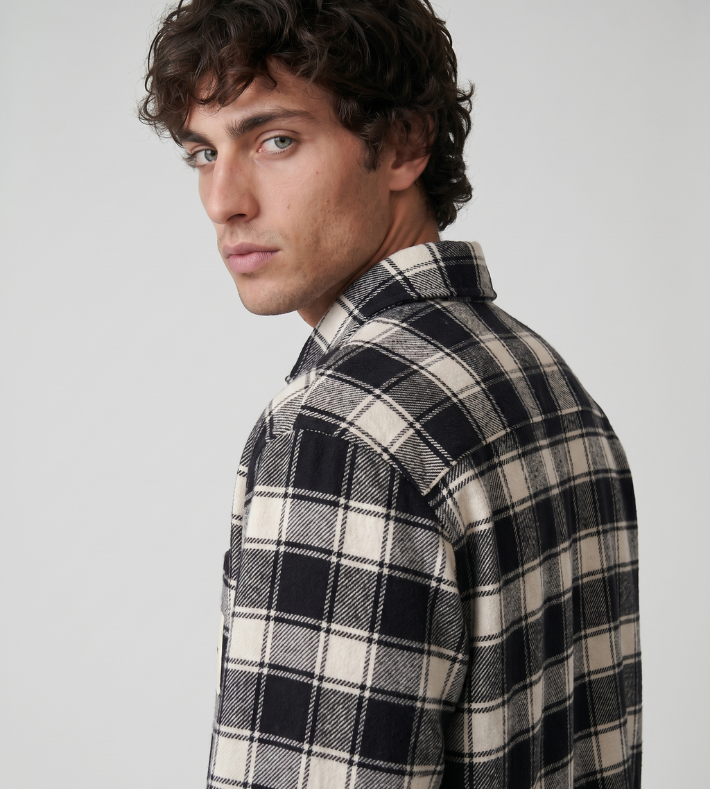 Bram's Fruit Flanel Overshirt Black