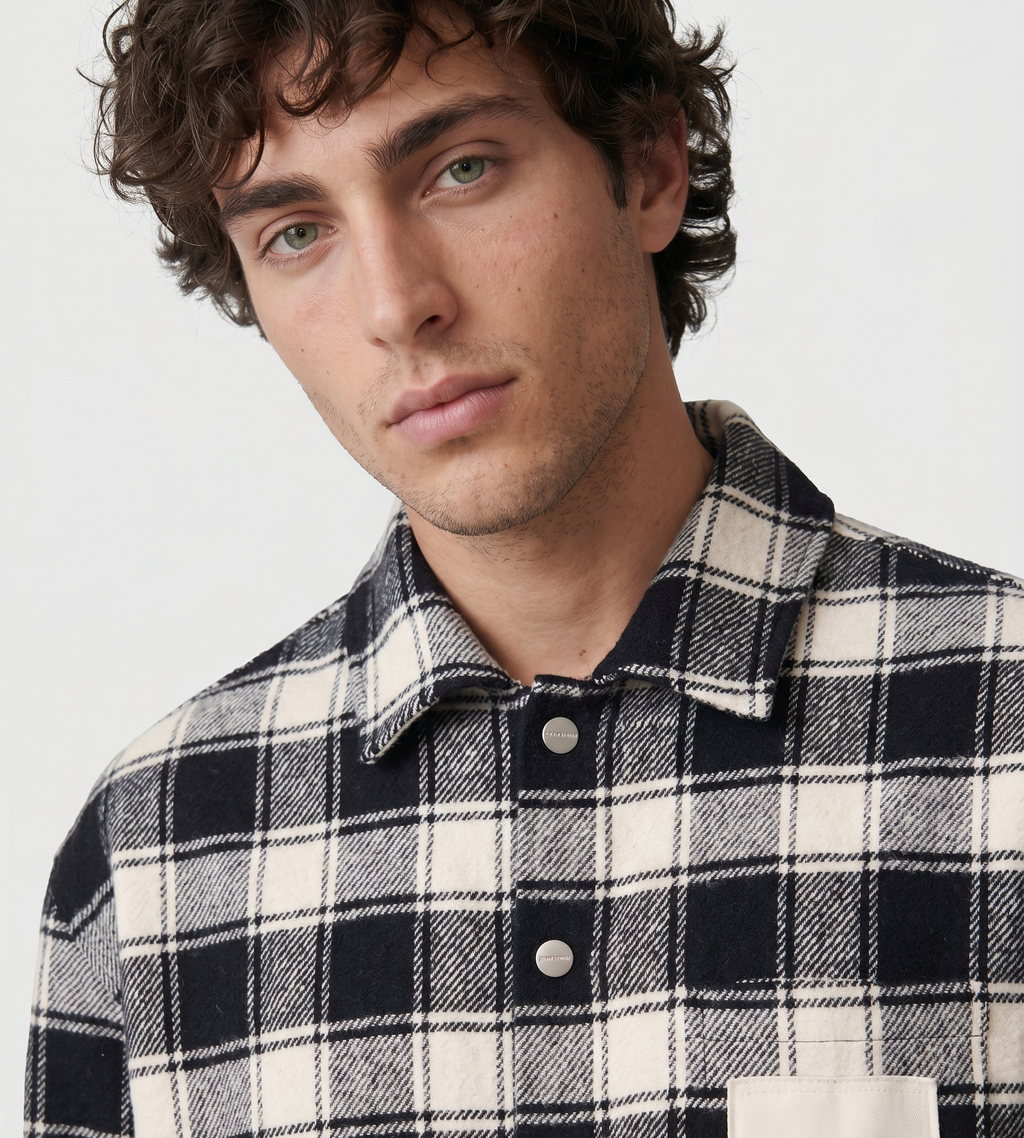 Bram's Fruit Flanel Overshirt Black
