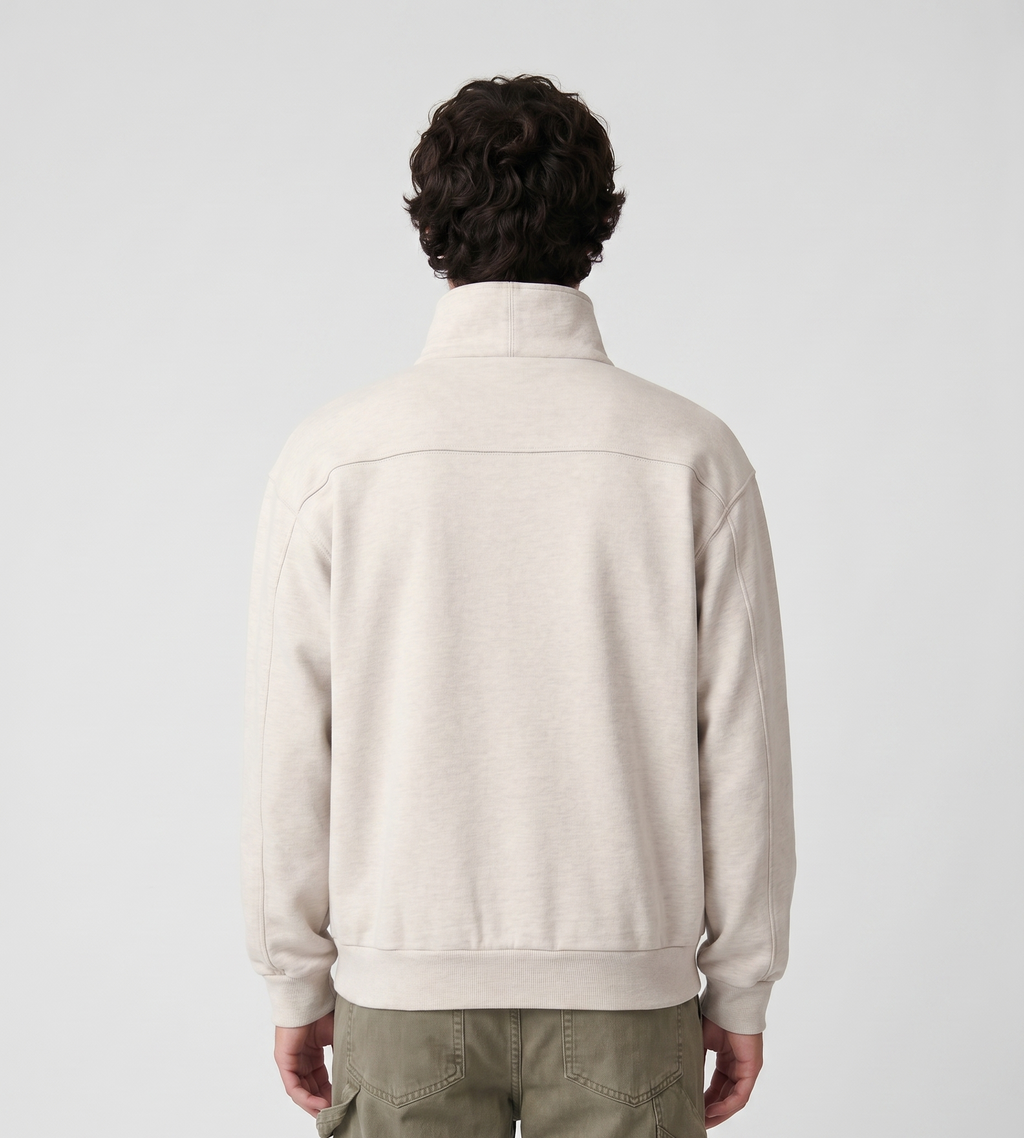 Bram's Fruit Script Logo Quarter Zip Beige