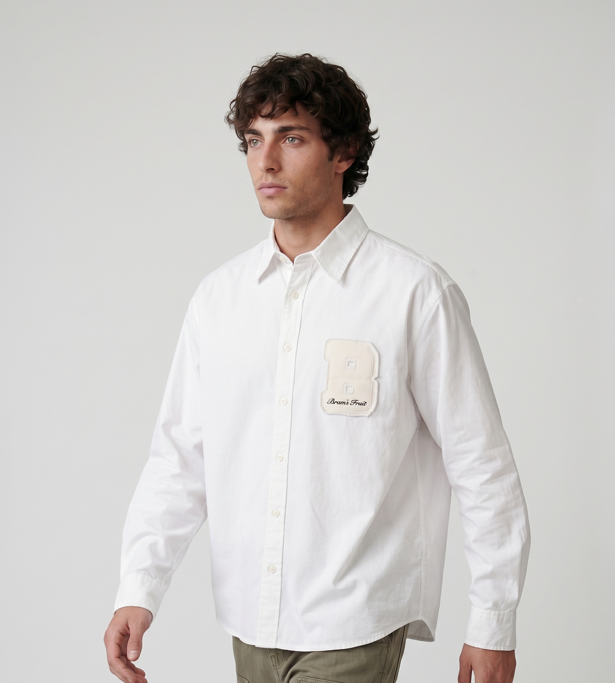 Bram's Fruit Varsity Long Sleeve Shirt White