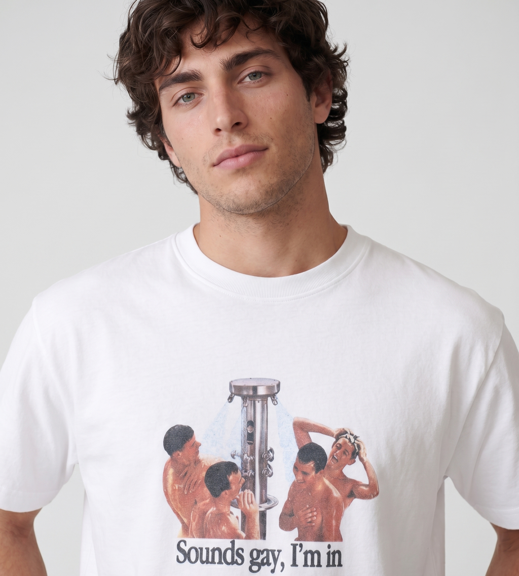 Carne Bollente Sounds Gay I'm In Tee White