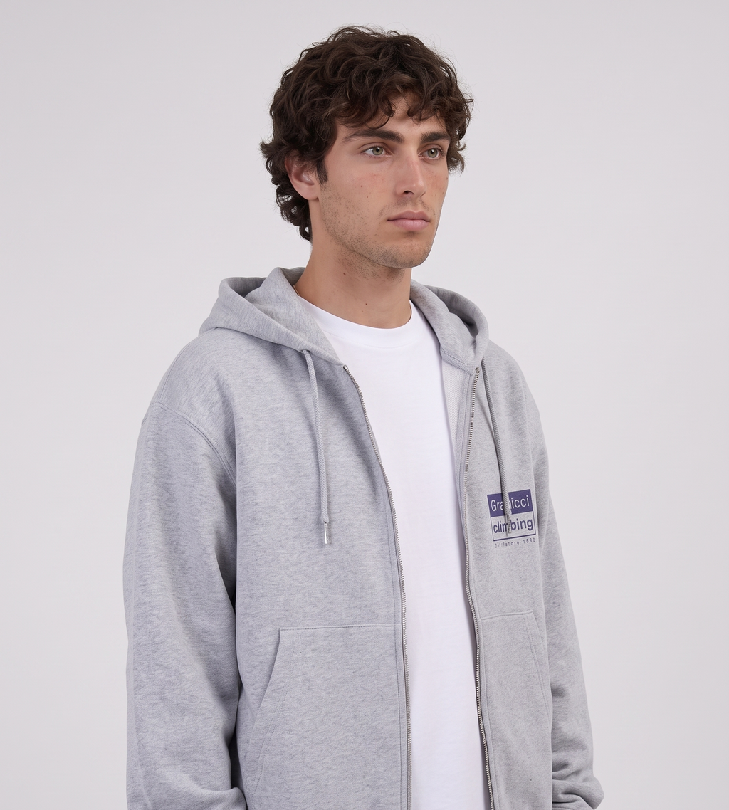 Gramicci Climbing Zip Hooded Sweatshirt Grey Heather