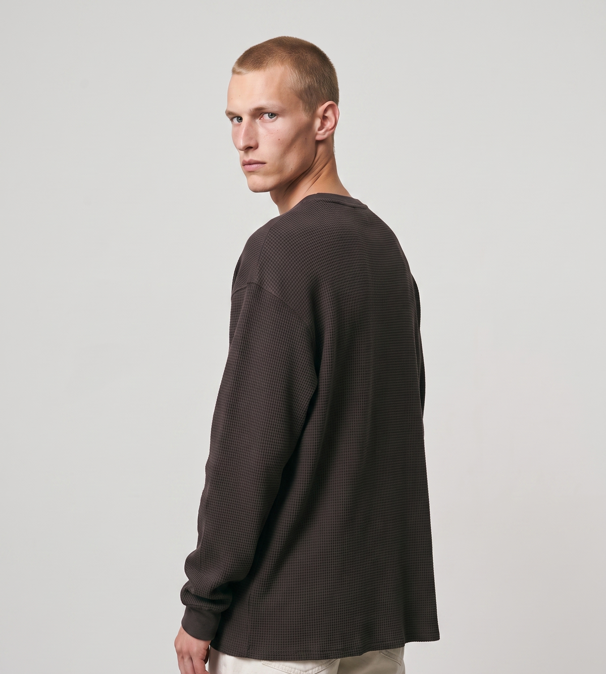 Gramicci Waffle Crewneck Fossil Pigment