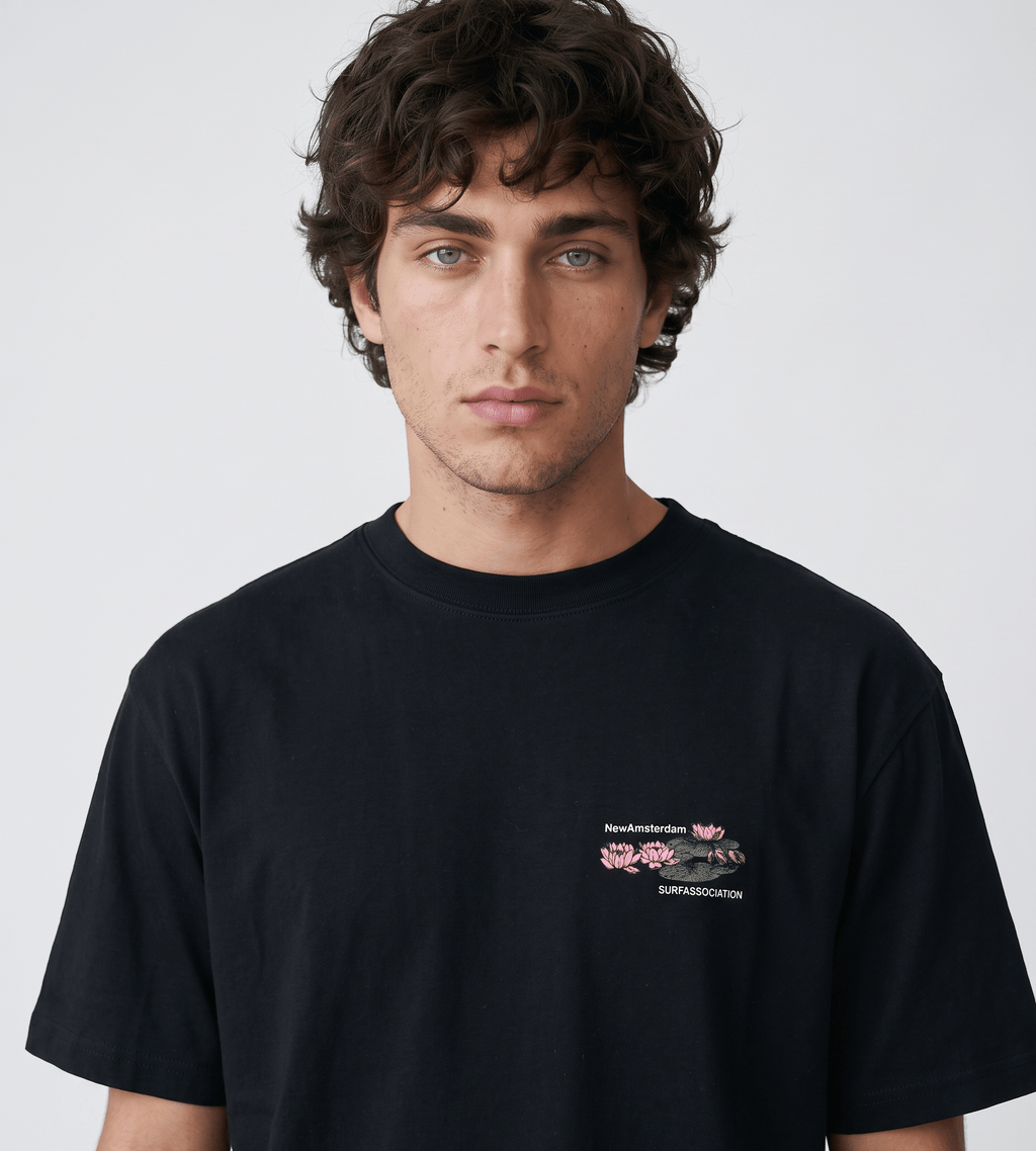 New Amsterdam Surf Association Lilies Tee Black