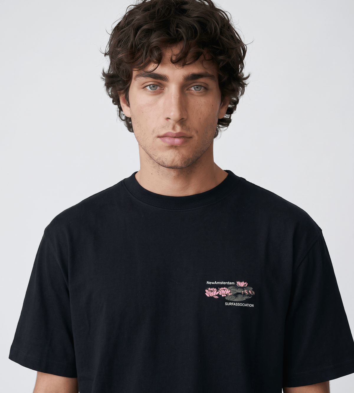 New Amsterdam Surf Association Lilies Tee Black