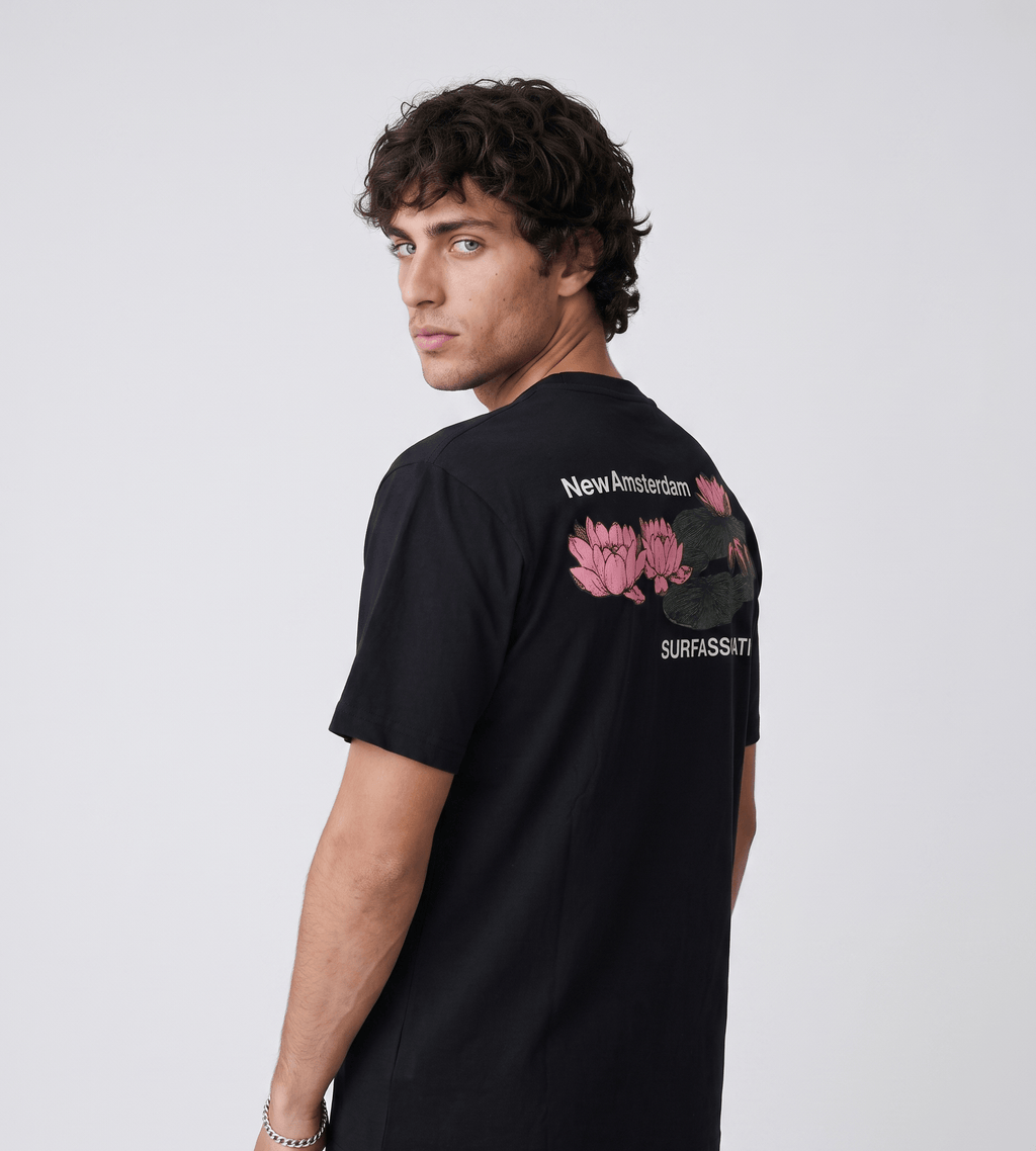New Amsterdam Surf Association Lilies Tee Black