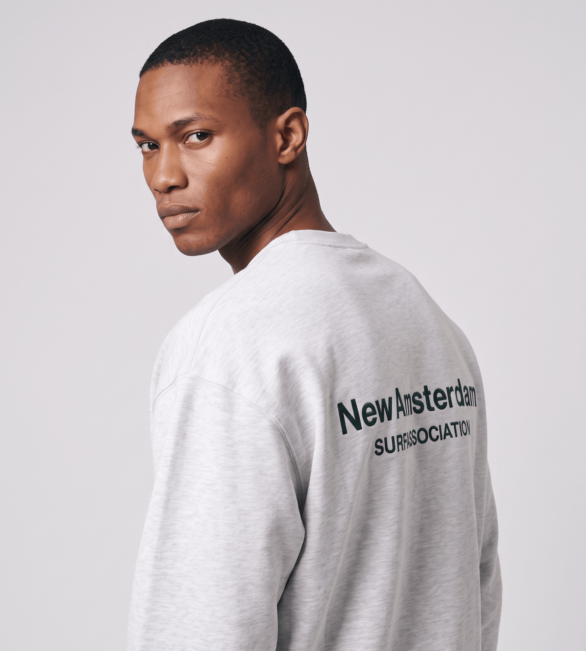New Amsterdam Surf Association Logo Crewneck Ash Bottle Green