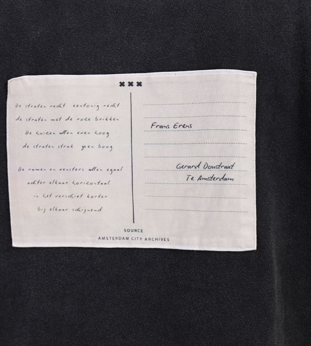 Baskèts Postcard Patch Tee Washed Onyx