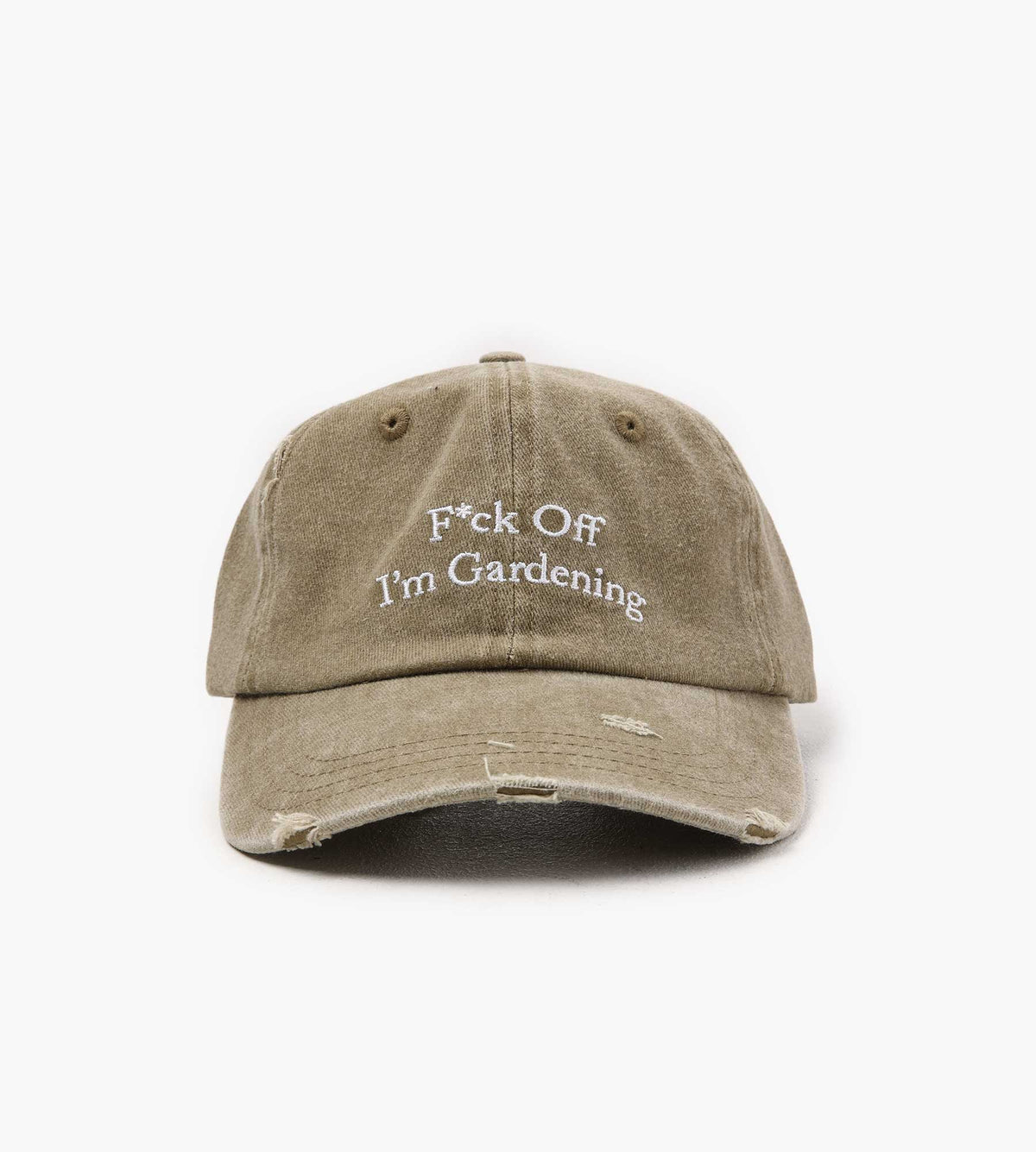 Bram's Fruit F*ck Off Cap Distressed Washed Olive Green
