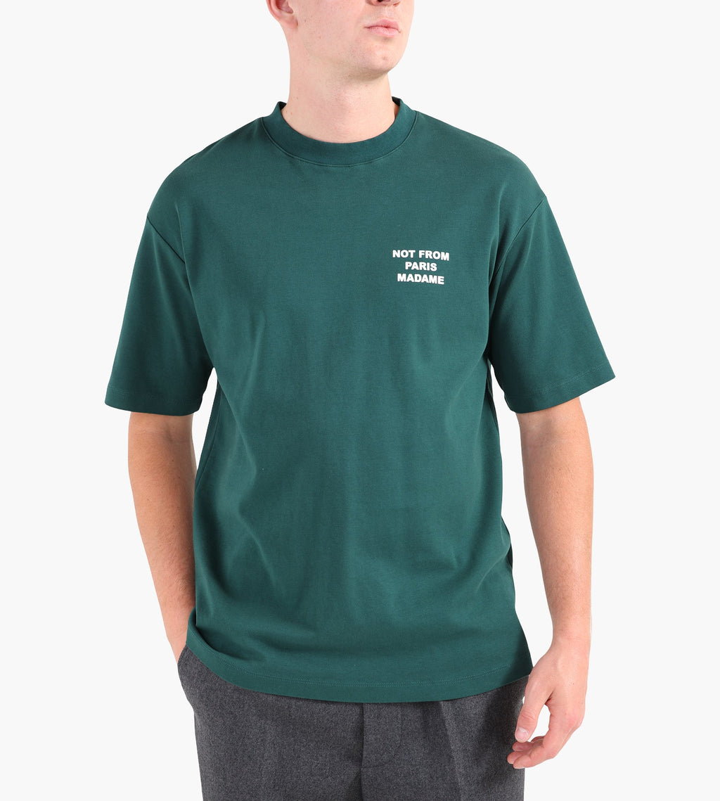 Drôle de Monsieur Le T-Shirt Slogan Dark Green