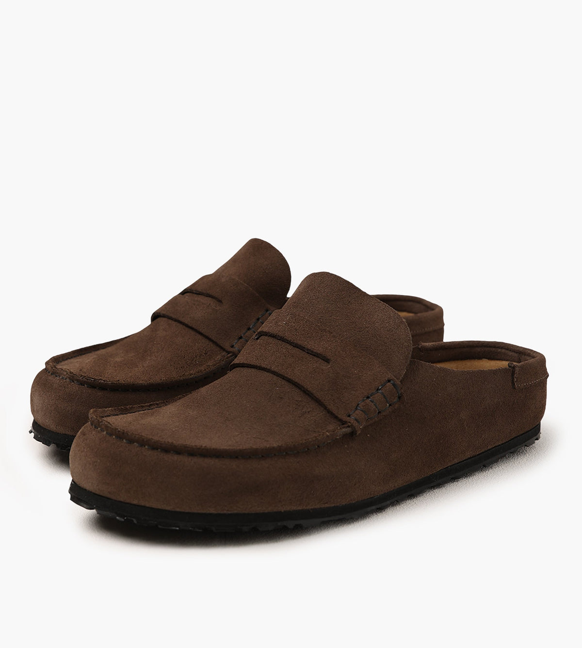 Birkenstock Naples Wrapped Suede Leather Concrete Gray