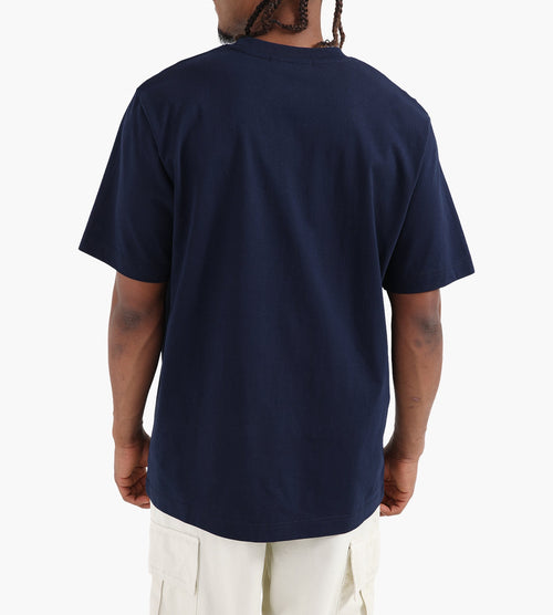 Café-Mountain College Logo Tee Navy And Natural