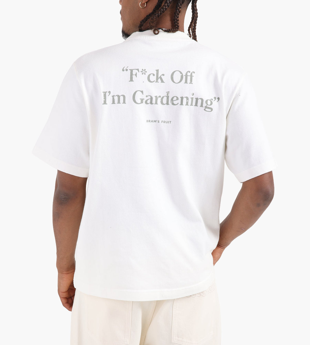 Bram's Fruit “F*ck Off” T-Shirt Distressed White