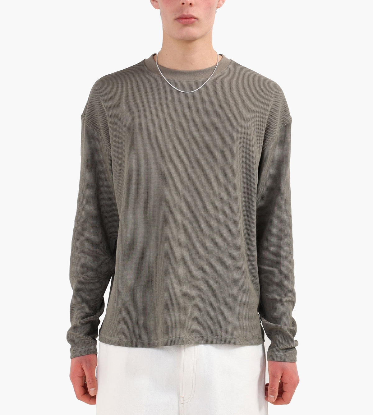 Baskèts Grid Waffle Longsleeve Khaki Green